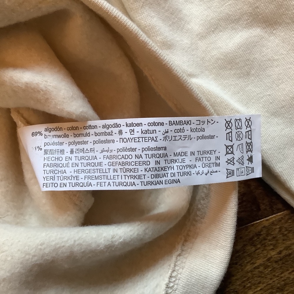 Zara Long Sleeve Knit Cropped Top Ivory Sweatshirt - Picture 6 of 7